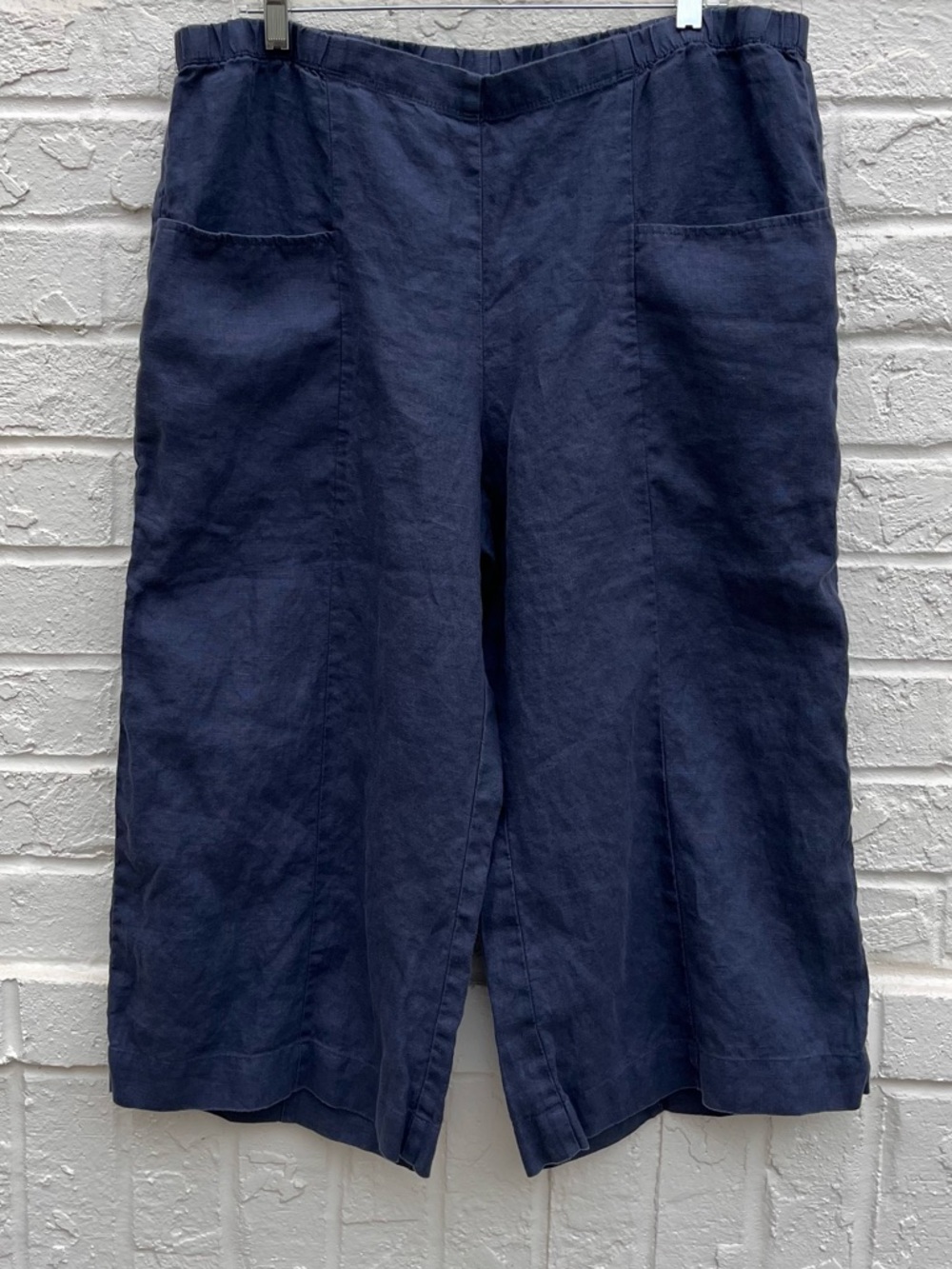 J Jill Pure Jill 100 Percent Linen Wide Leg Cropped Pants Size Large